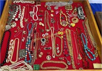 Showcase Lot Estate Costume Jewelry. Necklaces,