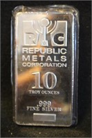 10oz .999 Pure Silver Bar