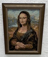 (X) Framed Needlepoint Of Mona Lisa Wall
