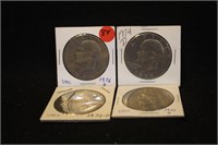 Lot of 4 Eisenhower Dollars Mixed Date's