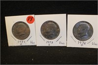 Lot of 3 Kennedy Half Dollars