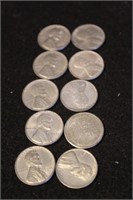 Lot of 10 Steel Wheat Cents