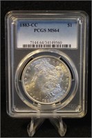 1883-CC MS64 Morgan Silver Dollar PCGS Certified