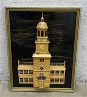 (Y) Balsa Wood Sculpture ‘Independence Hall’ By Ed
