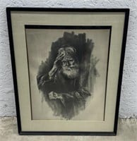 (Y) Framed Print Of Elderly Gentleman By Theadius