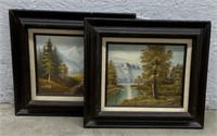 (P) Framed Canvas Paintings Of Mountainous