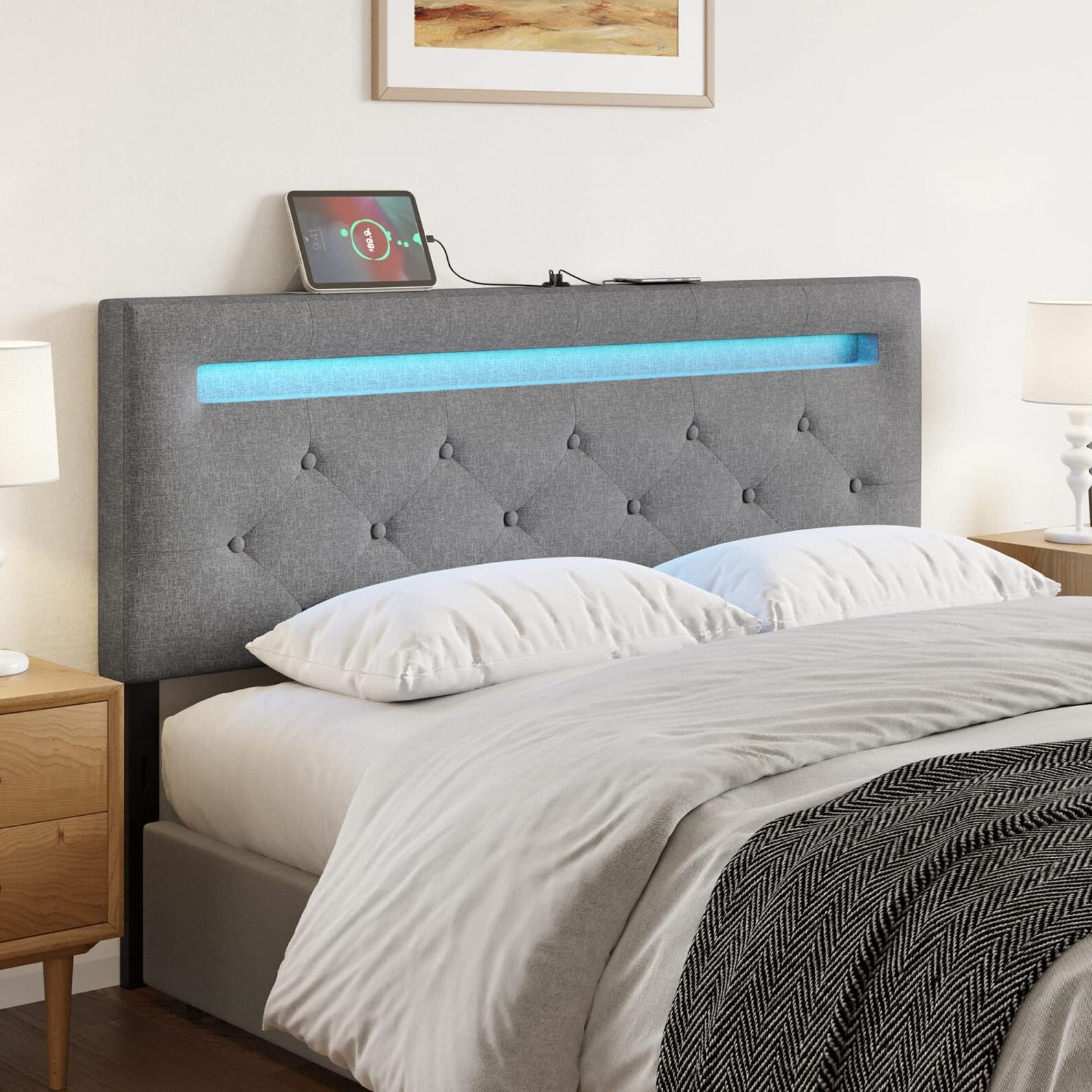 HAUSOURCE Headboards for Queen Size Bed with LED L