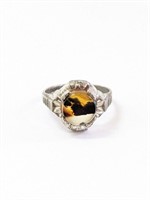 Sterling Agate Ring Sz 6