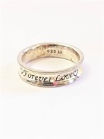 .925 Silver "Forever Love" Ring Sz 6+