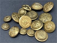 (II) Military Gold Tones Coat Buttons