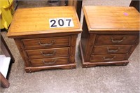 Pair of 3 Drawer Night Stands 24"T X 24"W X 16"D