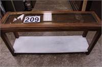 Glass Top Hallway Table 26.5"T X 52.5"W X 14.5"D