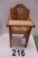 Doll High Chair 24"T X 12"W X 10.5"D
