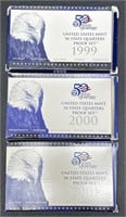 (II) United States Quarter Proof Sets 1999, 2000,