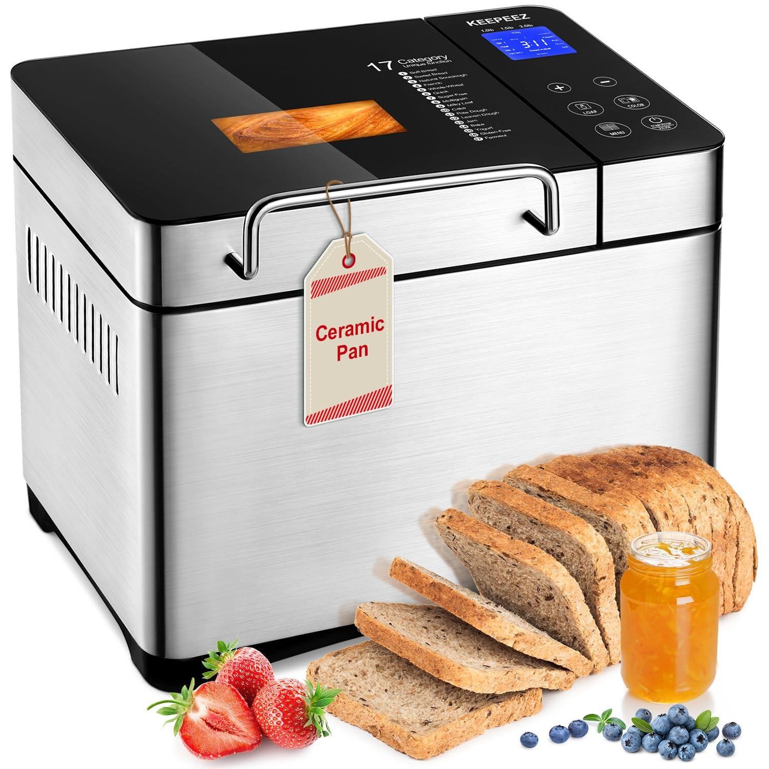 KEEPEEZ Bread Maker Machine, 2LB Premium Stainless