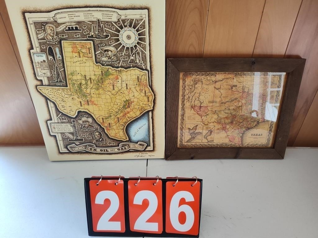 (2) Texas Map / Texas Oi; Map