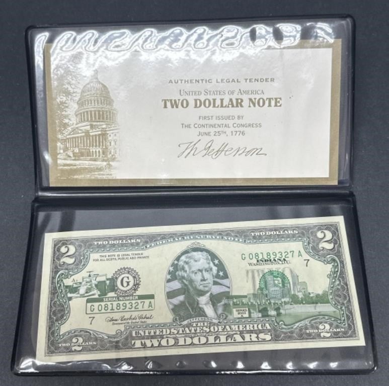 (II) Authentic Legal Tender Collector 2 Dollar
