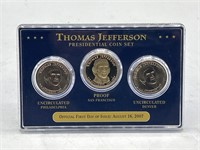 Thomas Jefferson presidential coin set