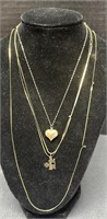 (F) 14k and 10k Gold Link Necklaces. 14k 2.4