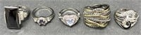 (AQ) Costume Jewelry Rings with Multi Colored