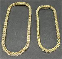 (AQ) Gold Toned Tennis Bracelets