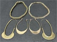 (AQ) Gold Toned Costume Jewelry Tennis Bracelets