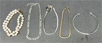 (AQ) Costume Jewelry Including Pearl, Gold, and