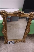 Plastic Gold Toned Framed Mirror 41"T X 29"W