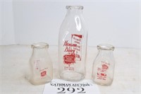 (3) Hanson Dairy Milk Bottles from San Jose, IL