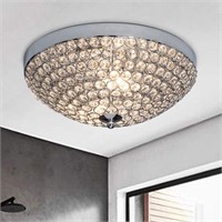 $129  3 total-2-Light Crystal Flush Mount, 12 Chro