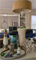 Mcm Table Lamp, Enamel Over Copper Vase, Lenox