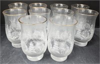 (AJ) Winter Theme Glass Cups
 5.5"