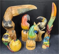 (AJ) Wooden Toucan & Parrot Figured