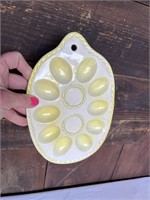 Small Ceramic Deviled Egg Serving Tray Platter