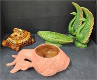 (AJ) Ceramic Bowls & Figures 
Vintage Set of