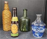 (AJ) Lot of Glass Jars/ Bottles, Wicker