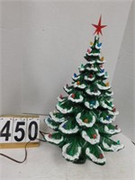 Ceramic Lighted Tree W/ Star Topper (Works) 25" T