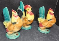 (AJ) Royal Copley Rooster Figures