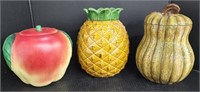 (AJ) Fruit & Squash Ceramic Cookie Jars