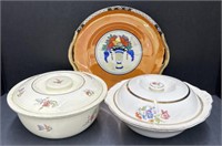 (X) Serving Dishes & Decorative Plate.