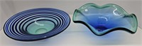 (X) MCM Glass Bowls Includes Murano Ruffle Bowl