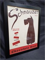 Framed signed Schnauzer Brand poster