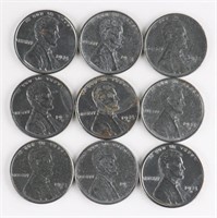 (9) x 1943 WWII STEEL LINCOLN PENNIES