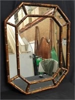 Faux bamboo frame mirror