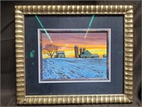 Signed pastel drawing in frame