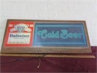 Budweiser Cold Beer lighted beer sign. Works.