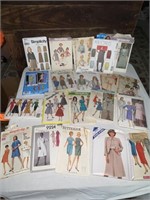 Lot of Vintage Sewing Patterns, Most Appear Used