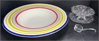 (T) Large Ceramic Bowl with Colored Design, 15