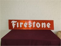 Vintage Firestone embossed sign. Grace Brite