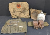 (Y) WWII Era Military Gear 

Rucksack, Canteen,